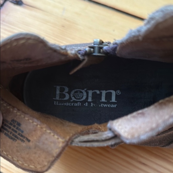 Born TarKiln brown suede leather ankle booties W 8 - Picture 4 of 7